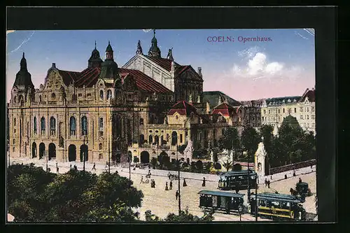 AK Köln-Neustadt, Strassenbahnen am Opernhaus