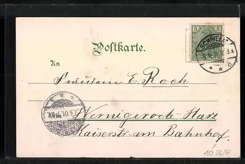 Mondschein-AK Barmen-Elberfeld, Schwebebahn mit Denkmal