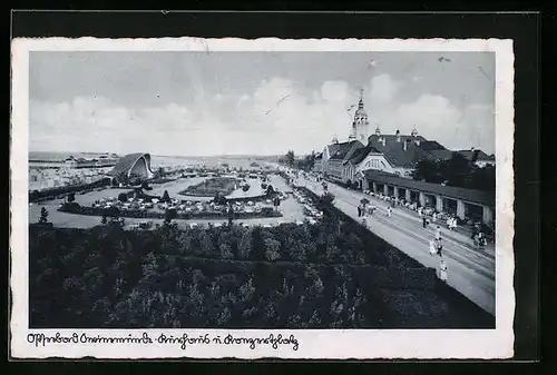 AK Swinemünde, Kurhaus und Konzertplatz aus der Vogelschau