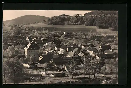 AK Reschwitz /Saalfeld, Ansicht auf den Ort aus der Vogelschau