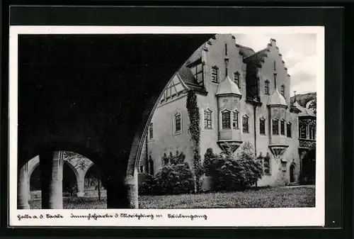 AK Halle a.S, Innenhofpartie der Moritzburg mit Eingang