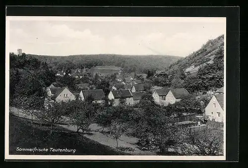 AK Tautenburg, Ort im Sommer aus der Vogelschau