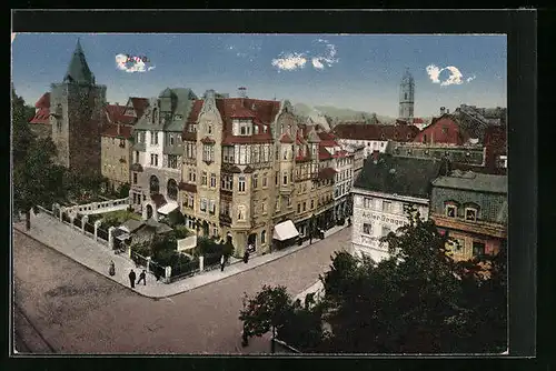 AK Jena, Strassenpartie aus der Vogelschau