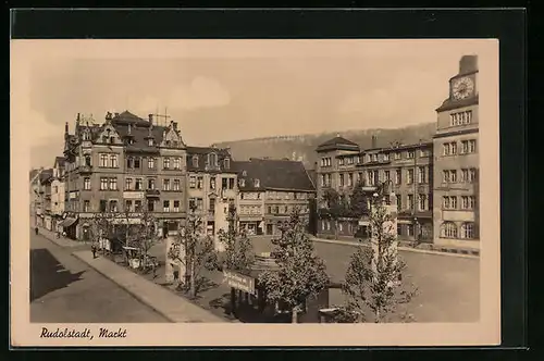 AK Rudolstadt, Blick auf den Markt