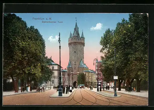 AK Frankfurt a. M., Strasse am Eschenheimer Turm