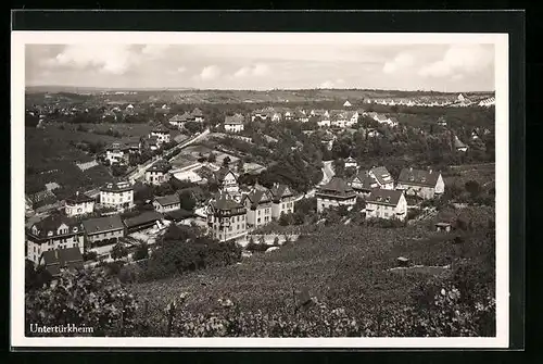 AK Stuttgart-Untertürkheim, Ortsansicht vom Berg aus