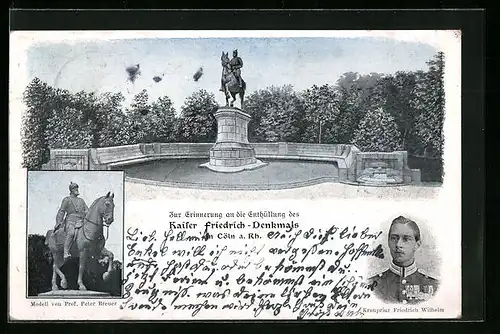 AK Köln, Kaiser Friedrich-Denkmal, Erinnerung zur Enthüllung