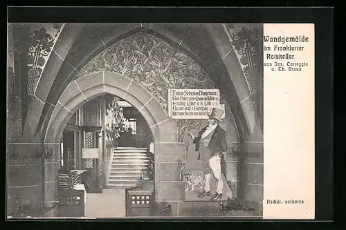 AK Frankfurt, Wandgemälde im Ratskeller
