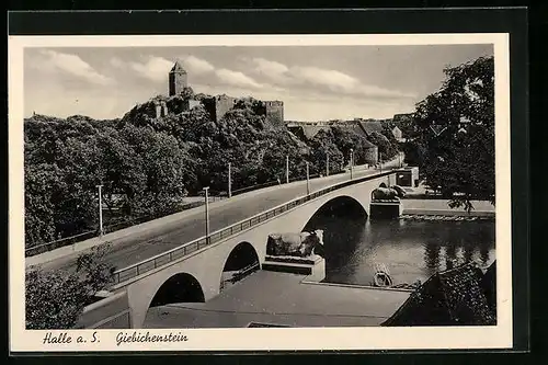 AK Halle a. S., Brücke gegen Giebichenstein
