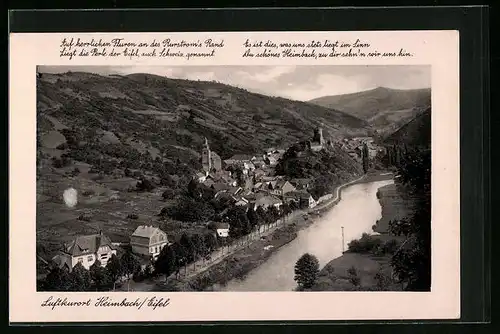 AK Heimbach /Eifel, Ortsansicht aus der Vogelschau