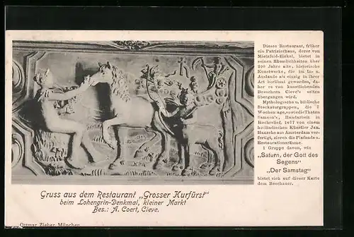 AK Cleve, Relief im Restaurant Grosser Kurfürst