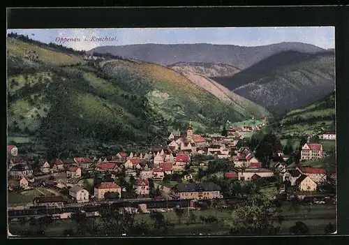 AK Oppenau /Renchtal, Totalansicht aus der Vogelschau