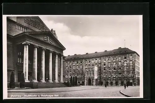 AK Duisburg, Stadttheater und Duisburger Hof