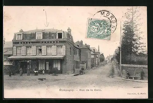 AK Etrépagny, Rue de la Gare