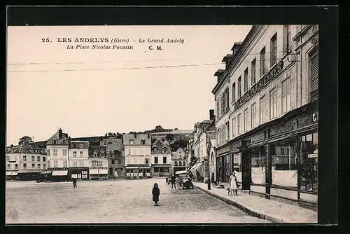 AK Les Andelys, La Place Nicolas Poussin