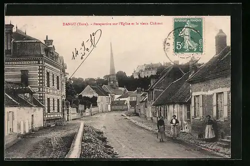 AK Dangu, Perspective sur l`Eglise et le vieux Chateau