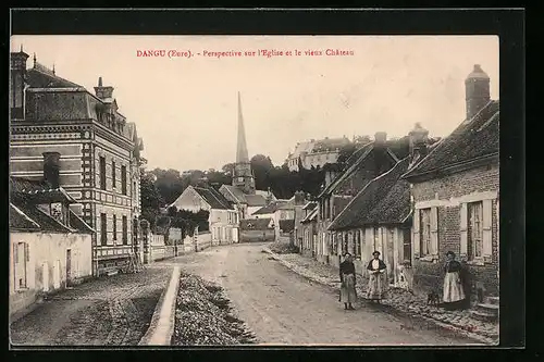 AK Dangu, Perspective sur l`Eglise et le vieux Chateau