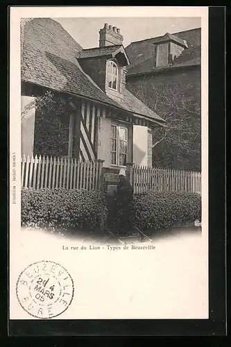 AK Beuzeville, La rue du Lion