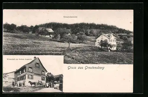 AK Greutensberg, Wirtschaft zur frohen Aussicht, Gesamtansicht