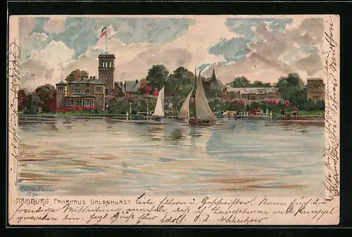 Künstler-AK Zeno Diemer: Hamburg, Fährhaus Uhlenhorst