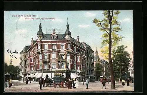 AK Hamburg-Eimsbüttel, Schulweg Ecke Eppendorferweg