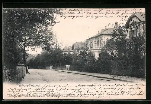 AK Hamburg-Flottbeck, Villen in der Bahnhofstrasse