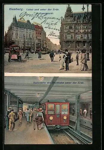 AK Hamburg, U-Bahn-Haltestelle am Rathausmarkt