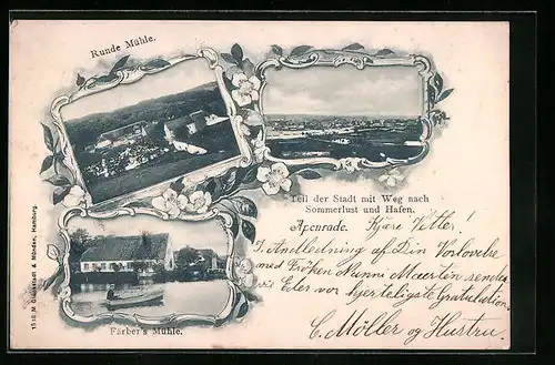 AK Apenrade, Runde Mühle, Färbers Mühle, Gesamtansicht