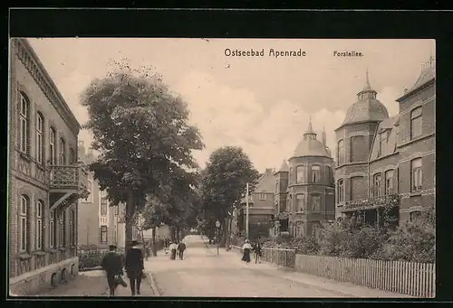 AK Apenrade, Strassenpartie in der Forstallee