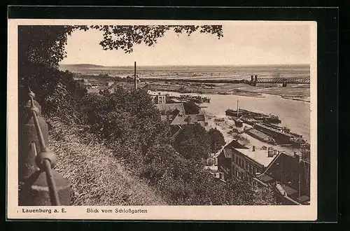 AK Lauenburg /Elbe, Blick vom Schlossgarten