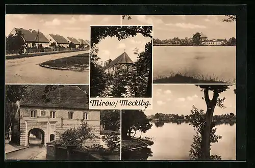 AK Mirow /Meckl., Fünf Ansichten aus Ort und Umgebung