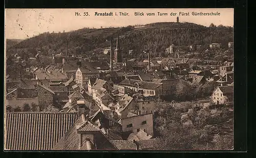 AK Arnstadt i. Thür., Blick vom Turm der Fürst Güntherschule