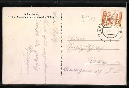 AK Lassnitzhöhe, Pension Annenheim und Restauration