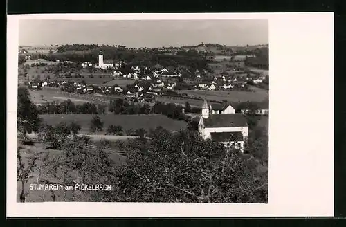 AK St. Marein am Pickelbach, Totalansicht aus der Vogelschau