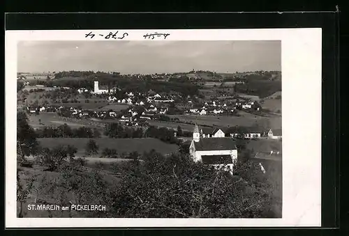 AK St. Marein am Pickelbach, Totalansicht aus der Vogelschau