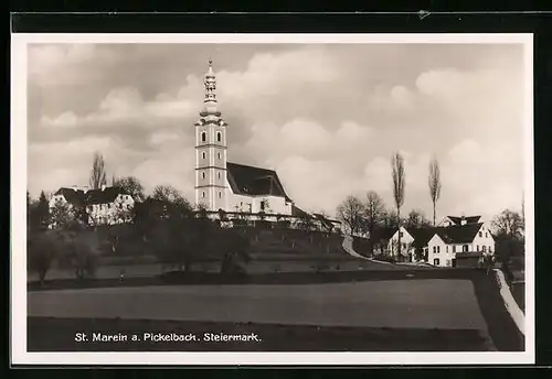 AK St. Marein am Pickelbach, Ortspartie mit Kirche