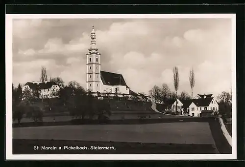 AK St. Marein am Pickelbach, Ortspartie mit Kirche