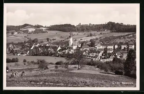 AK Gnas, Ortsansicht von einer Anhöhe aus
