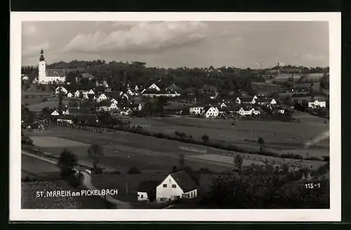 AK St. Marein am Pickelbach, Totalansicht aus der Vogelschau