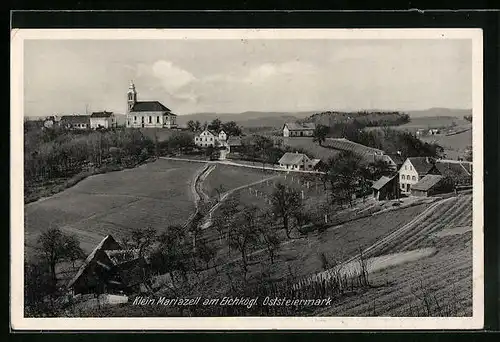 AK Klein-Mariazell am Eichkögl, Gesamtansicht aus der Vogelschau