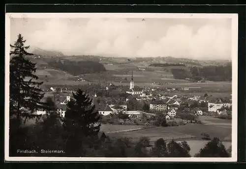 AK Feldbach, Totalansicht aus der Vogelschau