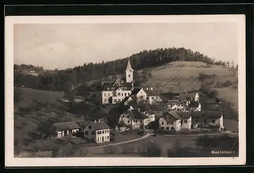 AK Nestelbach, Ortsansicht mit Kirche