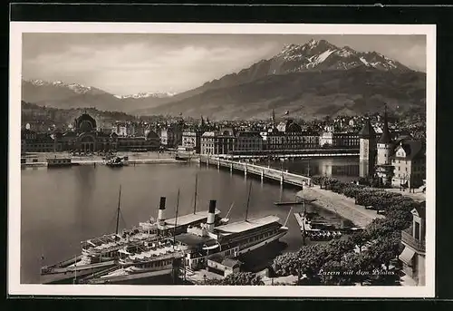 AK Luzern, Gesamtansicht mit dem Pilatus