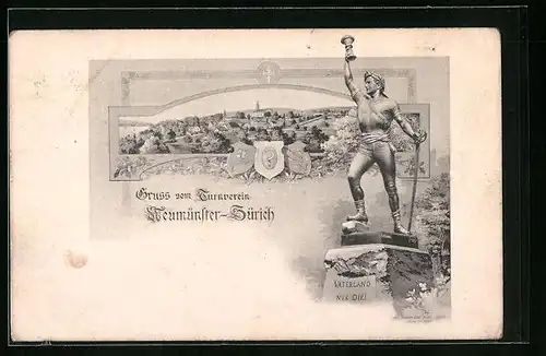AK Zürich, Turnverein Neumünster, Ortsansicht