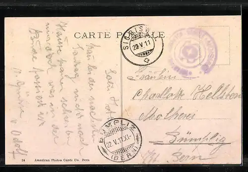 AK Sigriswil, Gesamtansicht mit den Alpen