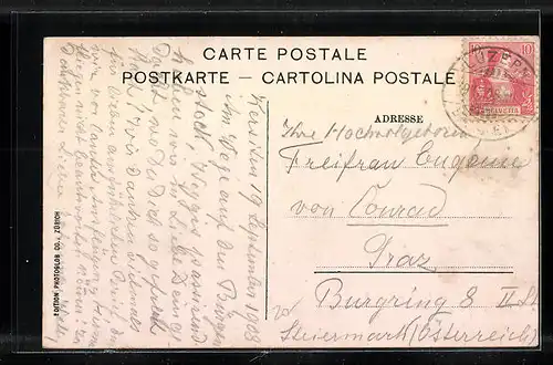 AK Weggis, Ortsansicht mit Pilatus