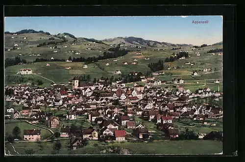 AK Appenzell, Totalansicht aus der Vogelschau