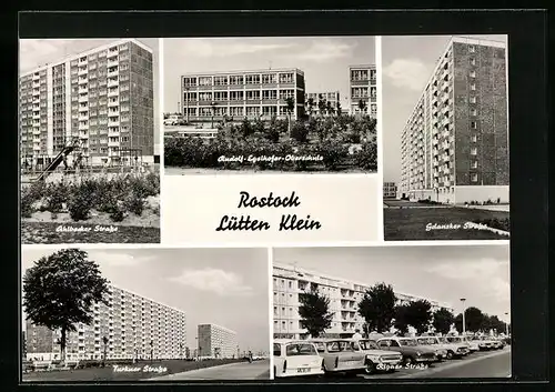 AK Rostock - Lütten Klein, Ahlbecker Strasse, Gdansker Strasse, Rigaer Str., Turkuer Strasse u. Rudolf-Egelhofer-Oberschule