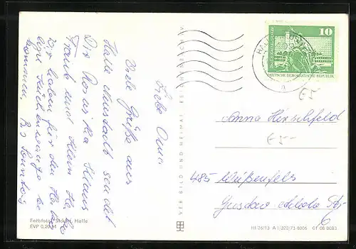 AK Halle-Neustadt, Drei Ansichten der Neustadt