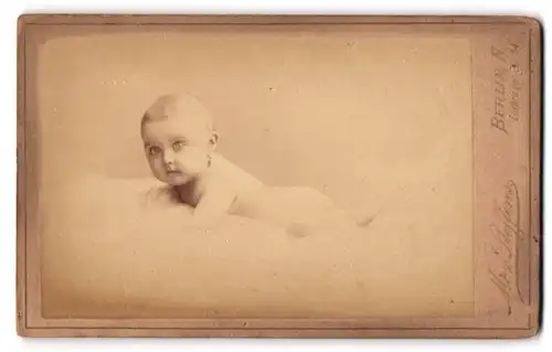 Fotografie Max Steffens, Berlin, Lothringer Str. 54, Portrait süsses Baby nackt auf einem Fell liegend